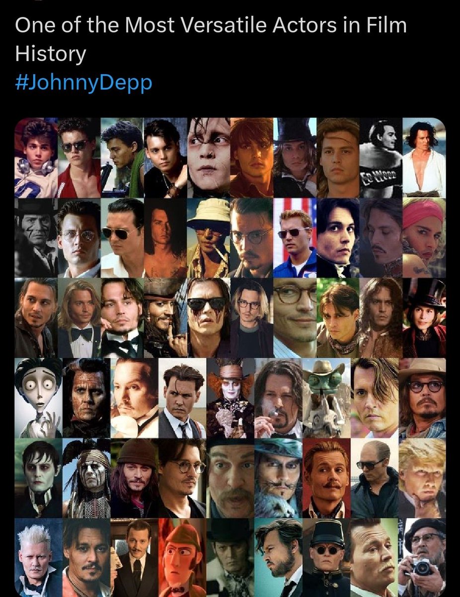 Many of a thousand faces. 
#JohnnyDeppBestActor
#JohnnyDeppIsALegend 
#DeppMovieNight 
#JOHNNYDEPPICON  🎬❤️