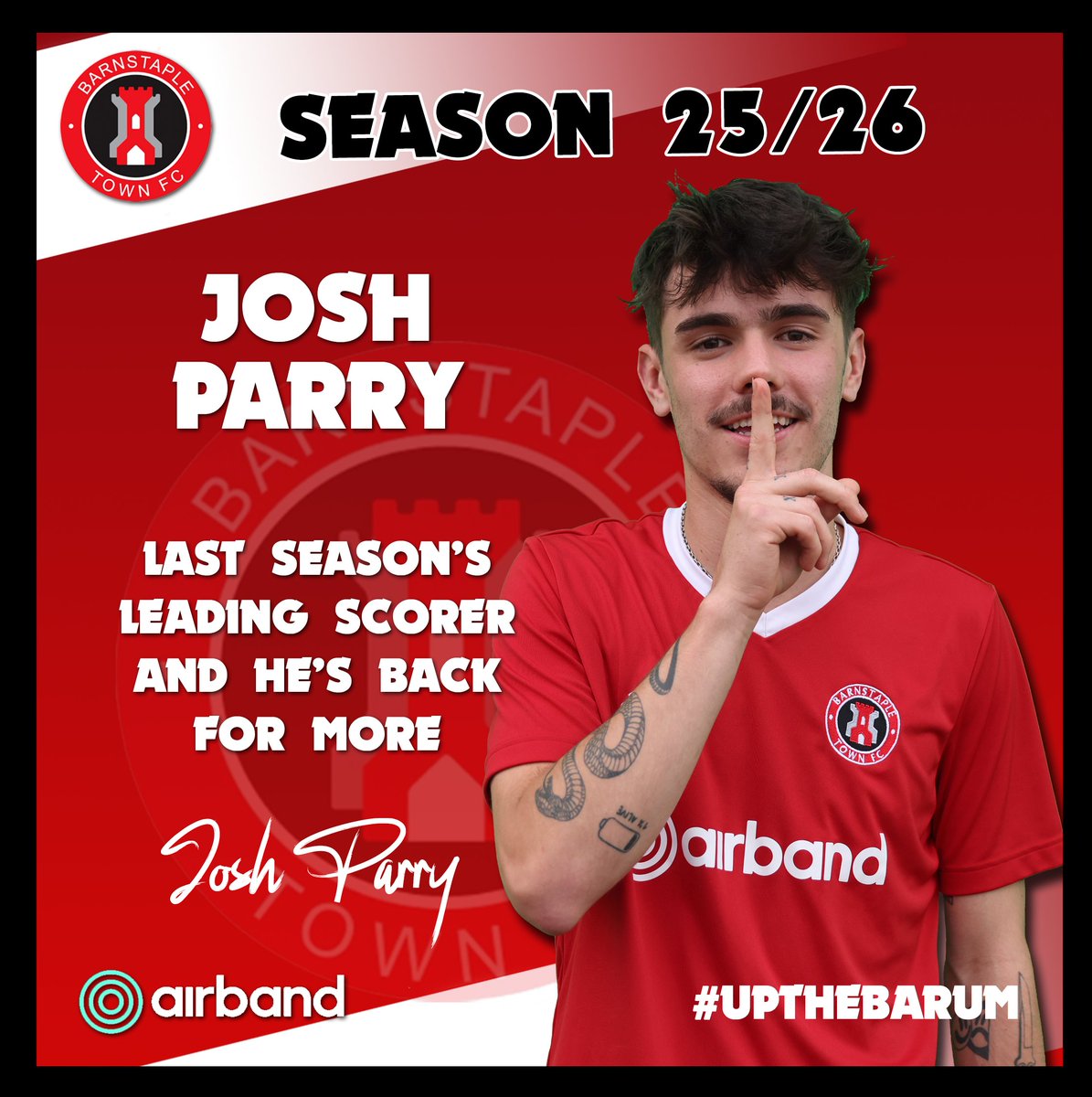 Next up we're delighted to announce that Josh Parry is back for another season of goal scoring exploits. Last season's leading goalscorer is staying at Mill Road and for £75 standard or £125 delux ( with shirt ) YOU can sponsor Josh
Contact screech@btinternet.com but be quick!