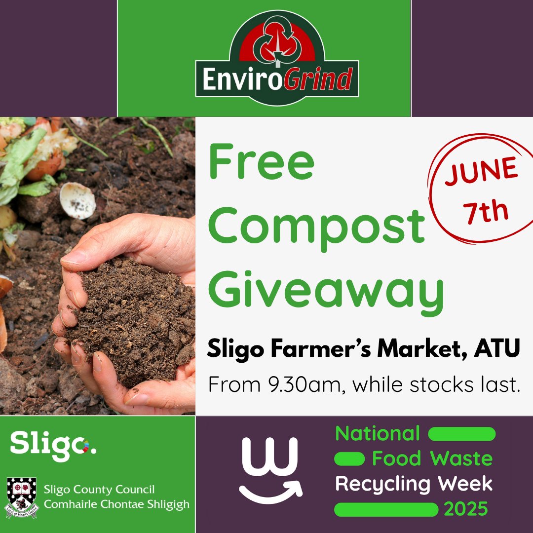 Sligo County Council (@sligococo) on Twitter photo โป๏ธ National Food Waste Recycling Week is ๐๐๐ป๐ฒ ๐ญโ๐ด!
๐ Join us for a ๐๐ฅ๐๐ Compost Giveaway
๐ ๐ฆ๐น๐ถ๐ด๐ผ ๐๐ฎ๐ฟ๐บ๐ฒ๐ฟโ๐ ๐ ๐ฎ๐ฟ๐ธ๐ฒ๐, ๐๐ง๐จ
๐
๐ฆ๐ฎ๐, ๐๐๐ป๐ฒ ๐ณ | ๐ค ๐ต:๐ฏ๐ฌ๐ฎ๐บ
โNo Metal, No Glass, No Plastic Makes Our Brown Bin Fantastic!โ
#FWRW2025 #MyWaste โป๏ธ National Food Waste Recycling Week is ๐๐๐ป๐ฒ ๐ญโ๐ด!
๐ Join us for a ๐๐ฅ๐๐ Compost Giveaway
๐ ๐ฆ๐น๐ถ๐ด๐ผ ๐๐ฎ๐ฟ๐บ๐ฒ๐ฟโ๐ ๐ ๐ฎ๐ฟ๐ธ๐ฒ๐, ๐๐ง๐จ
๐
๐ฆ๐ฎ๐, ๐๐๐ป๐ฒ ๐ณ | ๐ค ๐ต:๐ฏ๐ฌ๐ฎ๐บ
โNo Metal, No Glass, No Plastic Makes Our Brown Bin Fantastic!โ
#FWRW2025 #MyWaste
