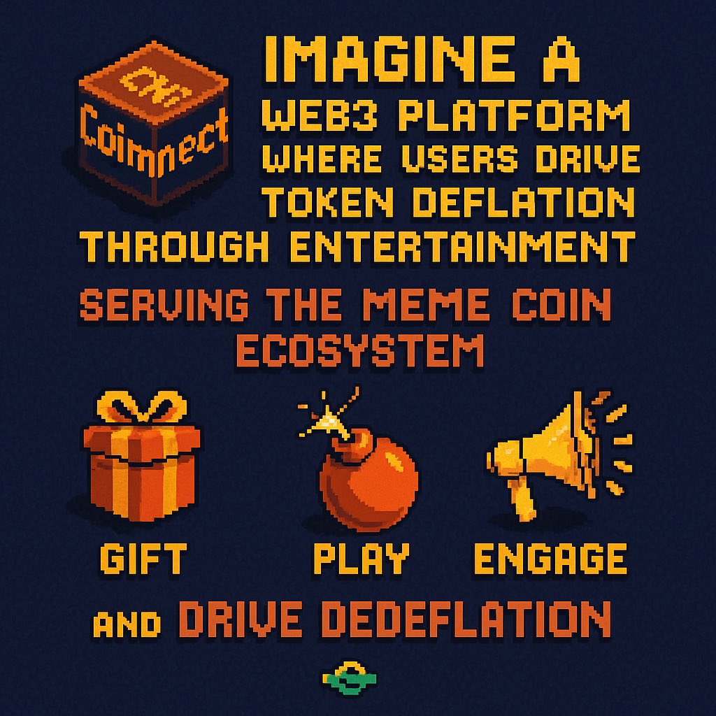 🧠 Coinnect Core Concept (Why does no one get it?)

99% of meme coins have no real deflationary mechanism.
They rely on hype, chart pumps, or one-time burns —
but none of them make the token more scarce the more users engage.

Coinnect changes that.

We don’t rely on token locks