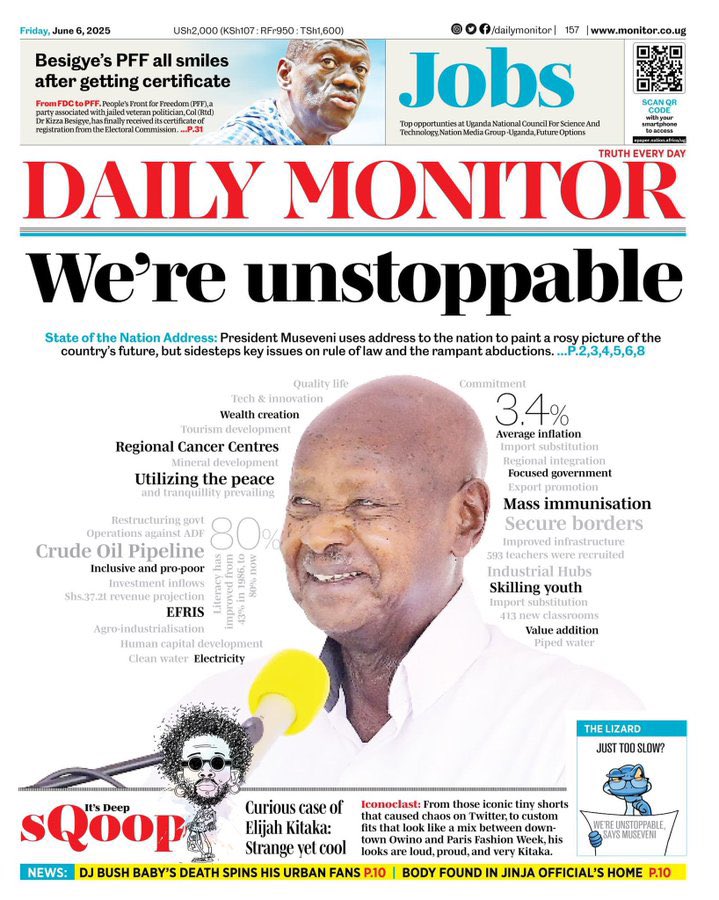Kalinaki's tweet image. “Monitor never says anything good about the government...”

Est-ce que c&apos;est ta mère qui l&apos;a fait ?