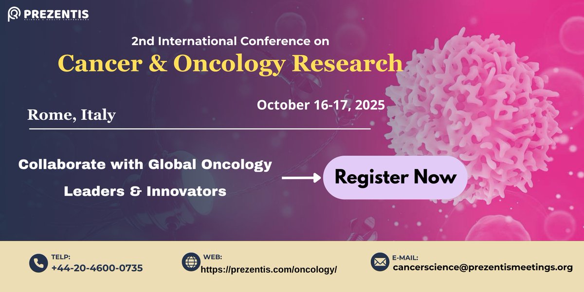 Rome Awaits! Where timeless history meets groundbreaking science.
Be part of #Oncology2025. As we come together to explore the future of Oncology! prezentis.com/oncology/
#CancerGenomics #CancerMetastasis #CancerMetabolism #CancerImmunology #PulmonologyCancer #Cancercare