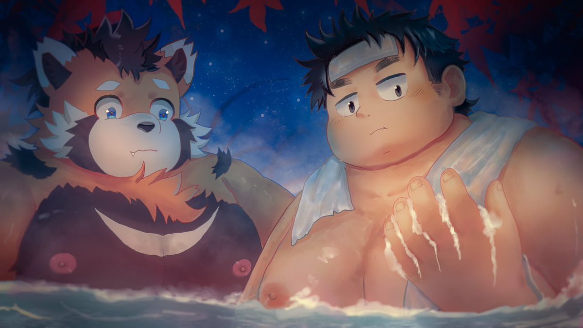 GVwuling's tweet image. 找到了伊予推荐的那片枫叶林里的小温泉了
#魂これお絵描き大会
#魂これ