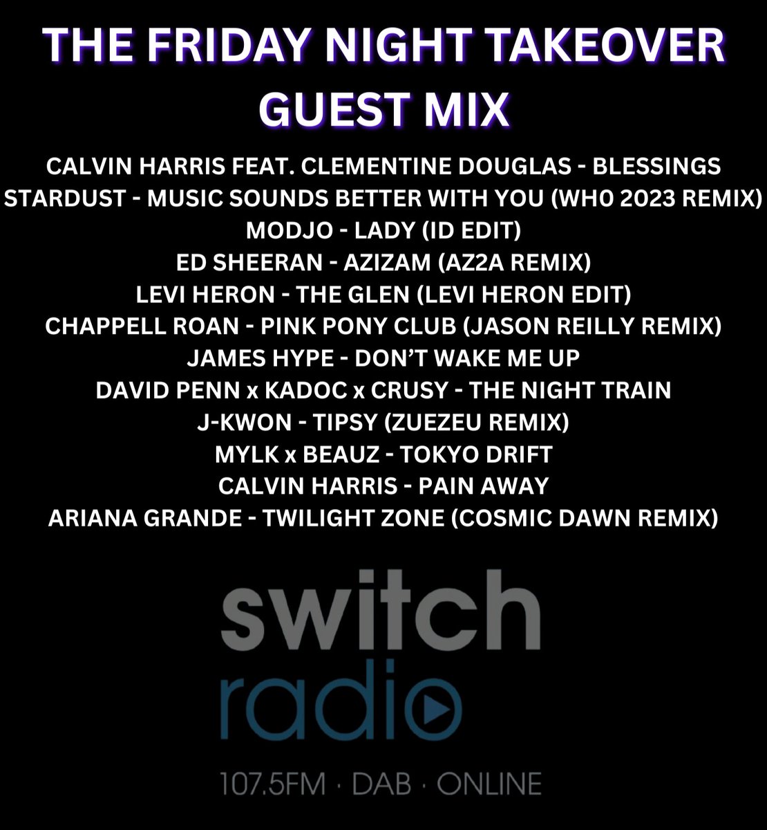 Josh K | he/him (@djjosh_k) on Twitter photo I Was Asked To Be Featured As A Guest DJ On <a href="/switch_radio/">Switch Radio</a>
If You Missed It, You Can Check It Out On Mixcloud, Link In Bio
Playing Tracks From
<a href="/CalvinHarris/">Calvin Harris</a> <a href="/clementinetunes/">Clementine Douglas ๐</a>
<a href="/JamesHYPE/">JAMES HYPE</a>
#leviheron
#arianagrande #cosmicdawn_
& More! I Was Asked To Be Featured As A Guest DJ On <a href="/switch_radio/">Switch Radio</a>
If You Missed It, You Can Check It Out On Mixcloud, Link In Bio
Playing Tracks From
<a href="/CalvinHarris/">Calvin Harris</a> <a href="/clementinetunes/">Clementine Douglas ๐</a>
<a href="/JamesHYPE/">JAMES HYPE</a>
#leviheron
#arianagrande #cosmicdawn_
& More!