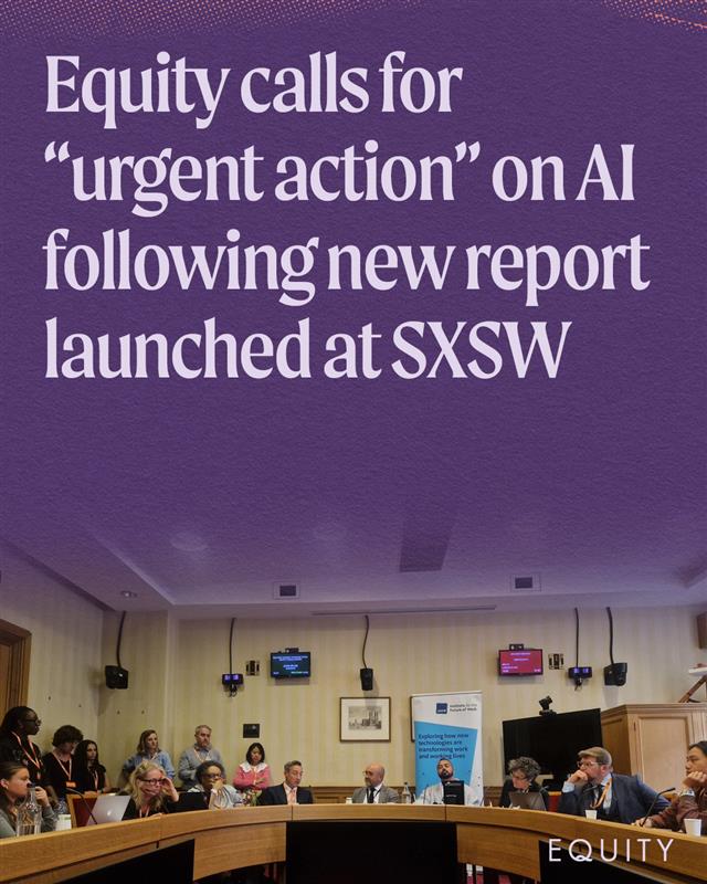 Equity (@equityuk) on Twitter photo Equity members were at the heart of a new AI report launched at <a href="/sxswlndn/">sxswlondon</a> this week which set out key policy recommendations for the GenAI age.
👀Find out what Equity had to say about "industrial-scale theft of creators’ works" and key findings tinyurl.com/EquityNewsSXSW Equity members were at the heart of a new AI report launched at <a href="/sxswlndn/">sxswlondon</a> this week which set out key policy recommendations for the GenAI age.
👀Find out what Equity had to say about "industrial-scale theft of creators’ works" and key findings tinyurl.com/EquityNewsSXSW