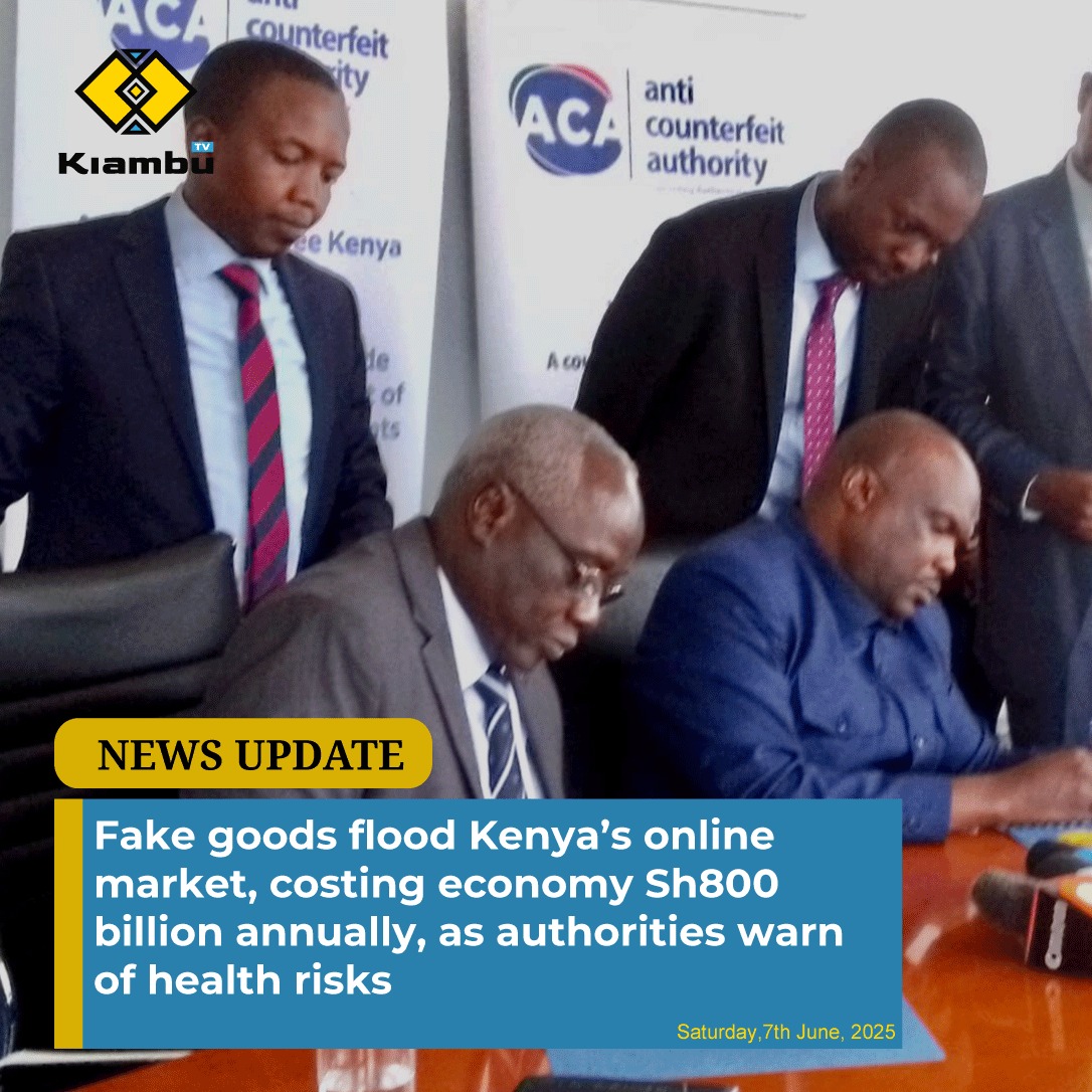 TvKiambu's tweet image. Kenya loses Sh800B annually to counterfeit goods flooding online markets like Facebook &amp;amp; Jumia. ACA warns of health risks, especially from fake medical products. Increased awareness hasn&apos;t curbed the menace. Stay vigilant. #CounterfeitAlert #KenyaEconomy