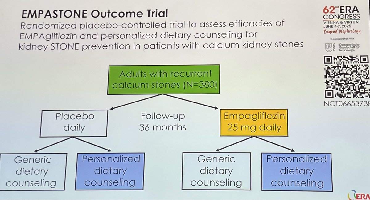 Elsa Morgado 🇵🇹 (@elsamorgado10) on Twitter photo Results of the SWEETSTONE TRIAL 🔥at #ERA25 #BeyondNephrology by Dr. Manuel Anderegg <a href="/Andereggman/">Manuel Anderegg</a>
🎯iSGLT2 ⬆️ urinary citrate!
❓Does this mean we can we treat stone formers with iSGLT2❓
👉🏻The EMPASTONE trial will bring us the answer! Results of the SWEETSTONE TRIAL 🔥at #ERA25 #BeyondNephrology by Dr. Manuel Anderegg <a href="/Andereggman/">Manuel Anderegg</a>
🎯iSGLT2 ⬆️ urinary citrate!
❓Does this mean we can we treat stone formers with iSGLT2❓
👉🏻The EMPASTONE trial will bring us the answer!