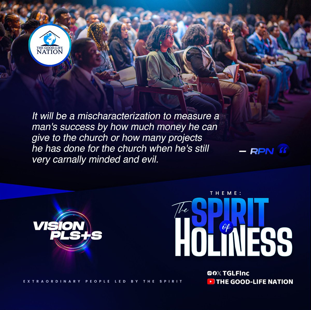 It will be a mischaracterization to measure a man's success by how much money he can give to the church or how many projects he has done for the church when he's still very carnally minded and evil. -RPN 

#RPN 

#APeopleCome