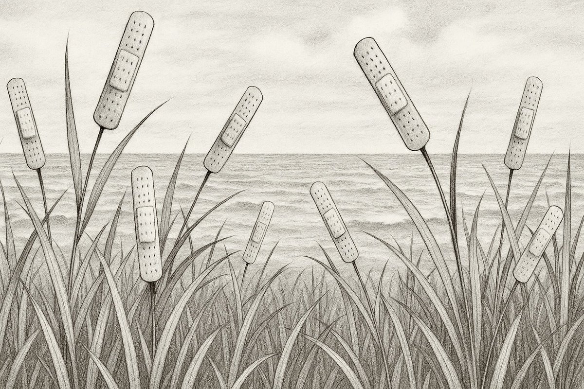 meg_yoshino_art's tweet image. 《バンドエイド・フィールド　
  〜野を渡る風》
Band-Aid Field 
— The Wind That Crosses the Meadow 

私の頬を撫でる風は、
雑草をゆらし擦らせる音となり、
やがて水の方へと抜けて行った。

Megumh Yoshino

#バンドエイドフィールド
#絆創膏アート #HealingLandscape  
#ContemporaryArt