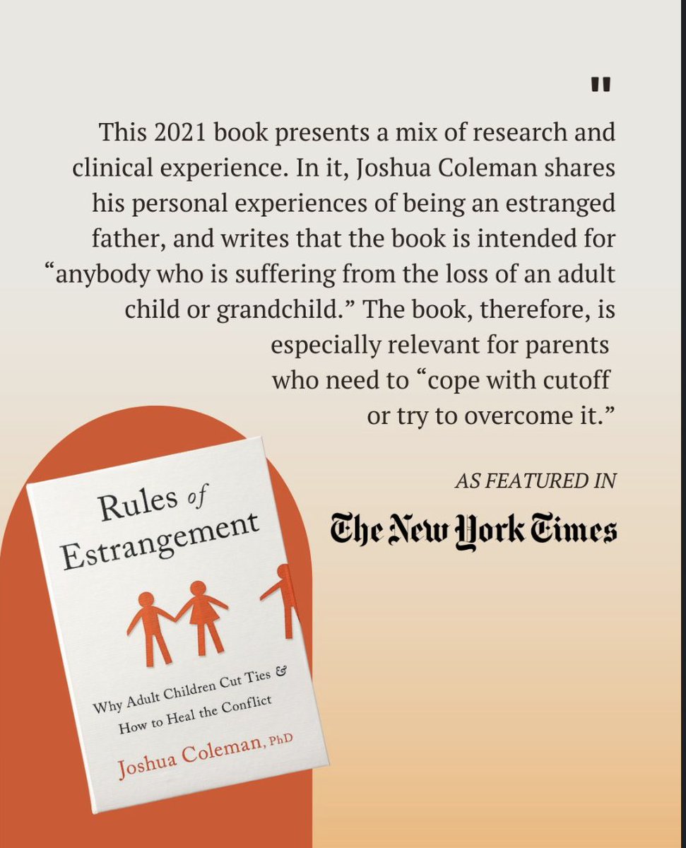drjcoleman's tweet image. Honored to be featured in the New York Times on books researchers recommend on estrangement nytimes.com/2025/06/04/wel… @CCF, @MPGKeynoteAgent,@penguinrandom