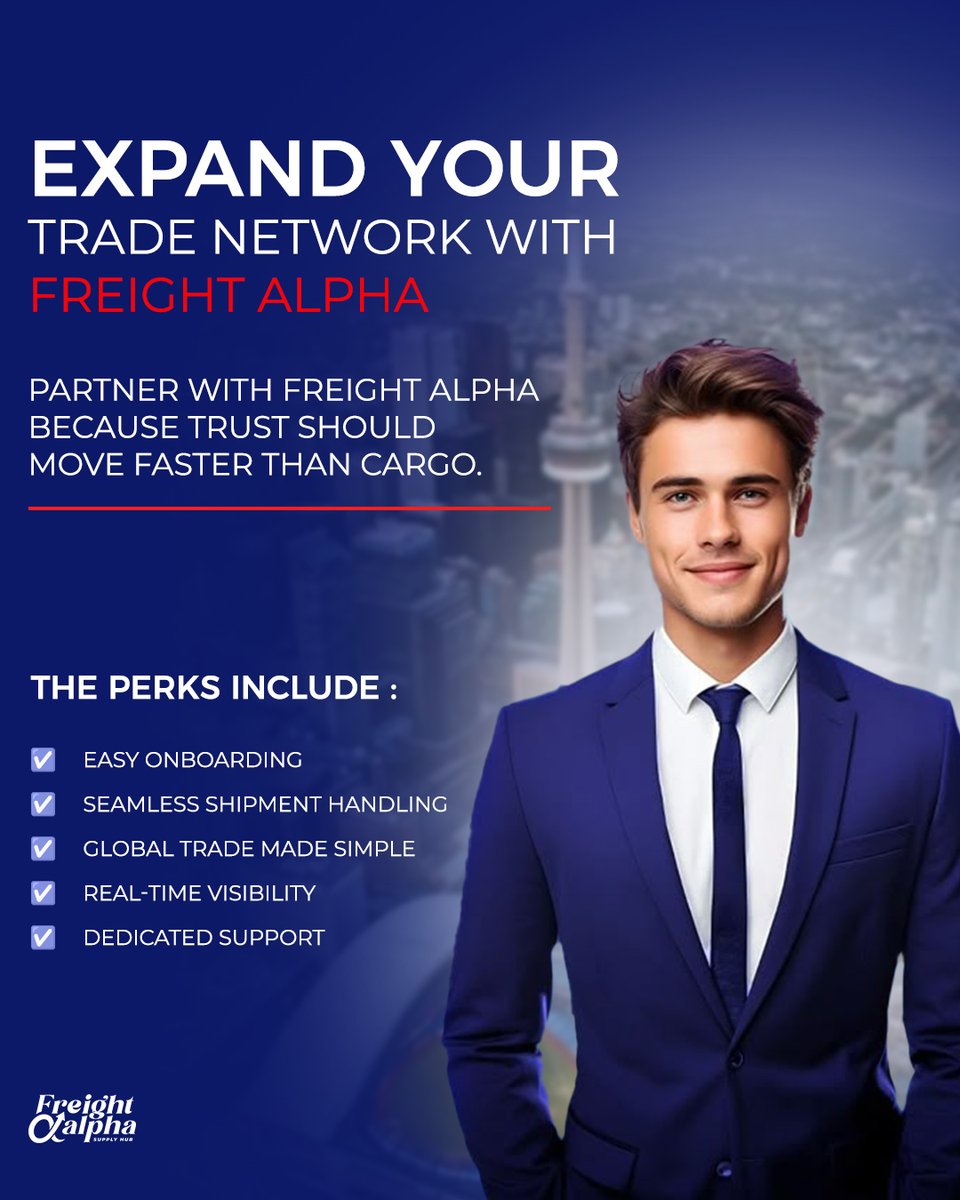 freightalpha's tweet image. Expand your trade network with a partner that grows with you. At Freight Alpha, trust moves faster than cargo with reliable, scalable, global solutions made for today.

:
Visit our website: freightalpha.in
Email us at: info@freightalpha.in
:
#FreightAlpha #SmartShipping