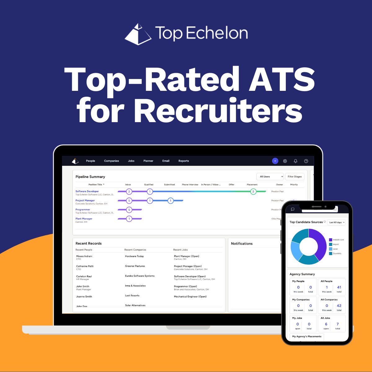 TE Recruit™ by Top Echelon is a top-rated applicant tracking system (ATS) for agency #recruiters and search consultants.

We offer cutting-edge features and functionality, so check us out today!

Live demo: ow.ly/fRS450VIX7Y

Free trial: ow.ly/RKGl50VIX83

#ATS #CRM