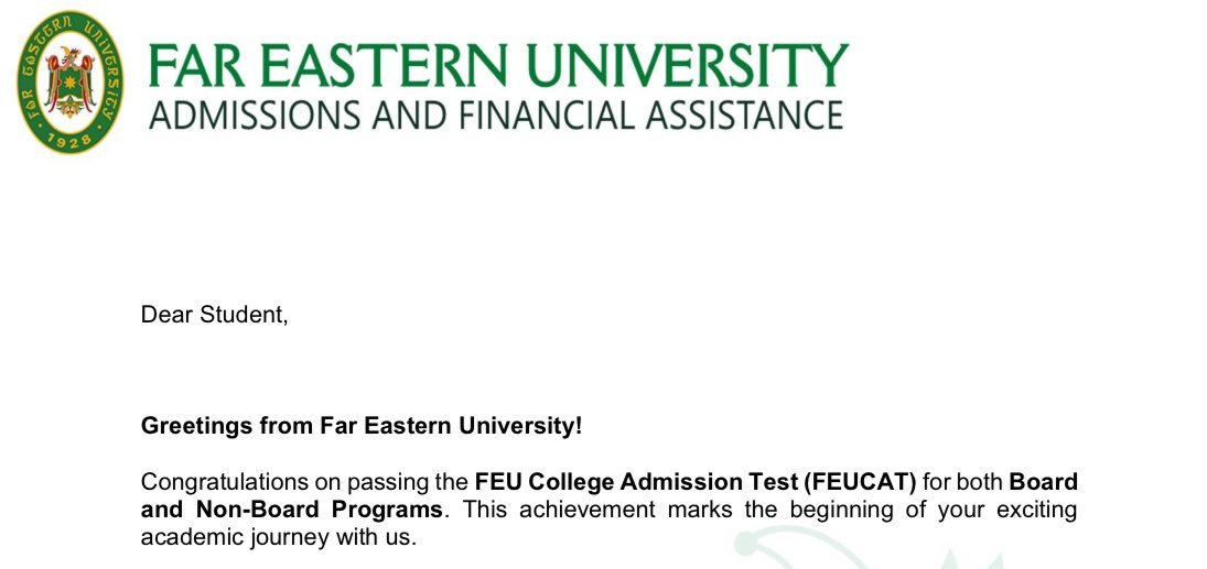 FEUCAT passer!! Itutuloy ko na ba?