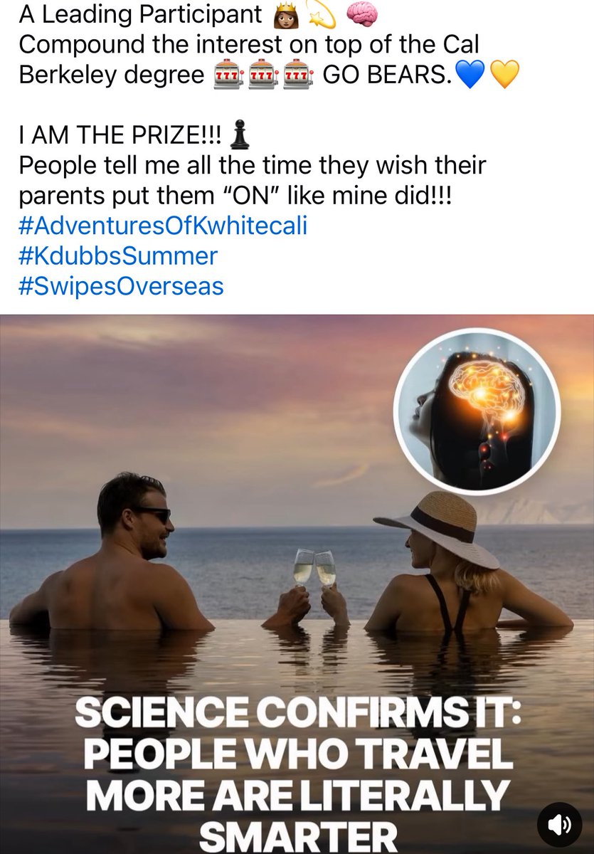 Miss White ✈ (@kwhitecali) on Twitter photo So much world • I make time. #AdventuresOfKwhitecali
Membership has its privileges. <a href="/UCBerkeley/">UC Berkeley</a> GO BEARS 💙💛
#Intelligence #WellTraveled #Travel #Global #SoloTravel #Globetrotter #BrainFunctioning #Traveler #Smart #FrequentFlyer #Cognition #Passport
#TravelBusinessOwner #IQ So much world • I make time. #AdventuresOfKwhitecali
Membership has its privileges. <a href="/UCBerkeley/">UC Berkeley</a> GO BEARS 💙💛
#Intelligence #WellTraveled #Travel #Global #SoloTravel #Globetrotter #BrainFunctioning #Traveler #Smart #FrequentFlyer #Cognition #Passport
#TravelBusinessOwner #IQ