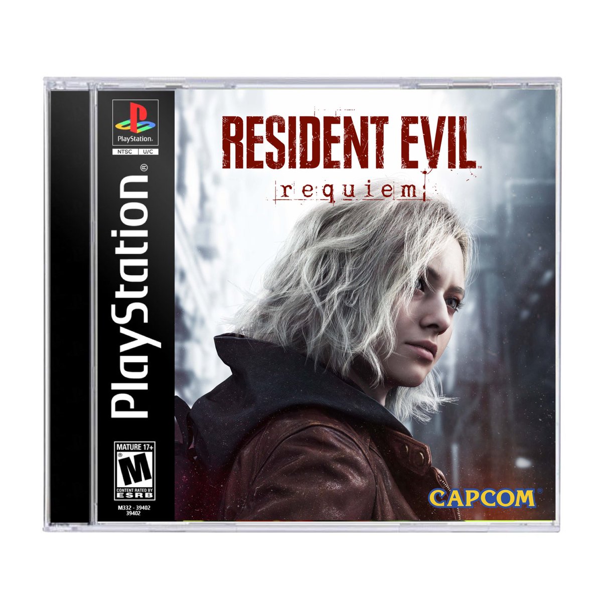 Resident Evil Requiem PS1 case.

Inspired by <a href="/ObsoleteSony/">Obsolete Sony</a>’s work