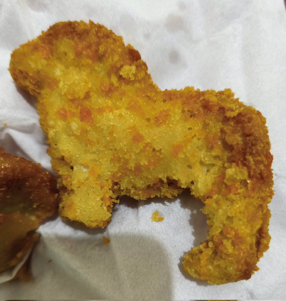 kocak ini nugget gambar hewan apa? t-rex ya?