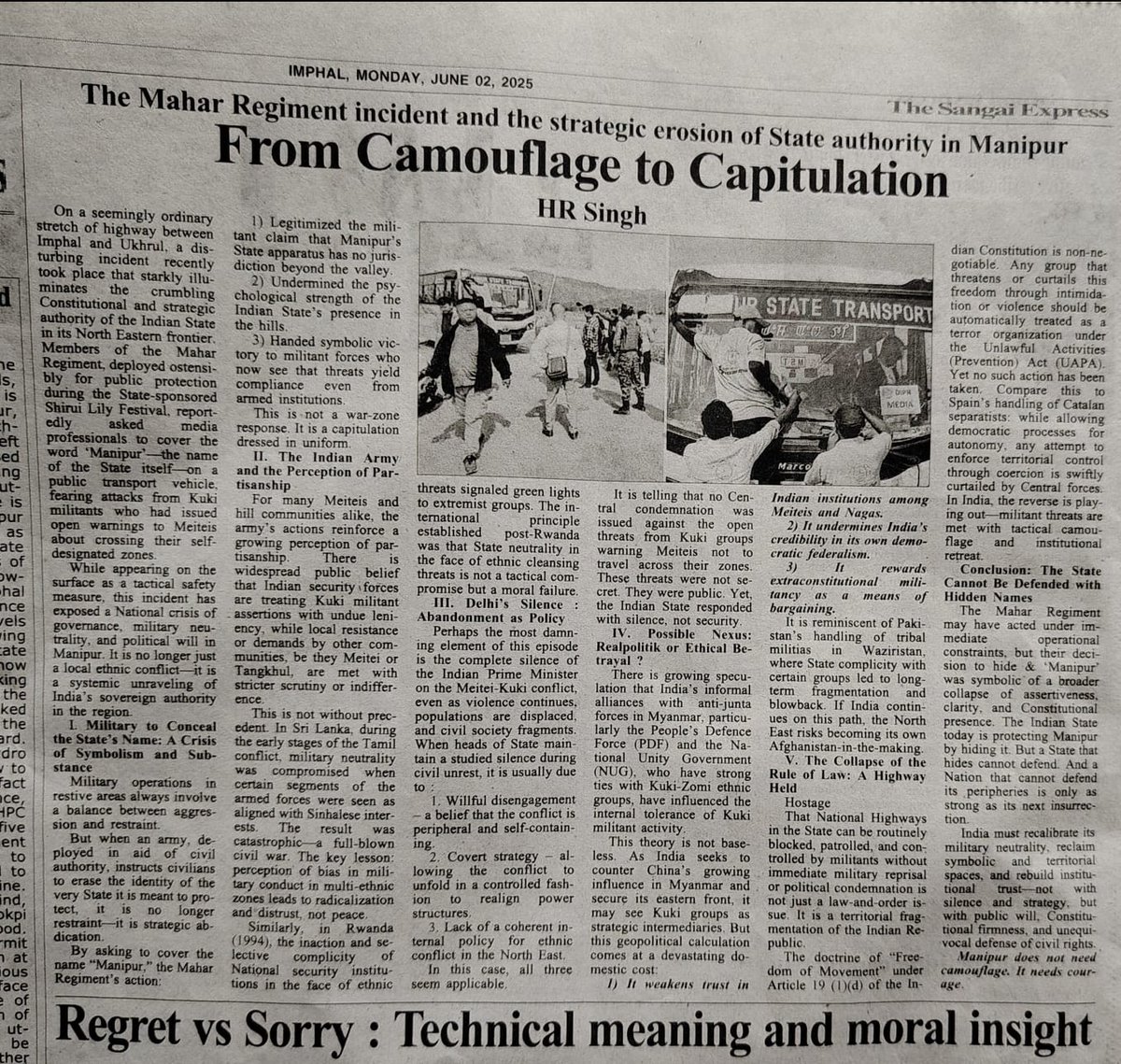 yumrupachandra's tweet image. An article that put Manipur Crisis in proper perspective. From Camouflage to Capitulation indeed. Curtesy :Sangai Express
