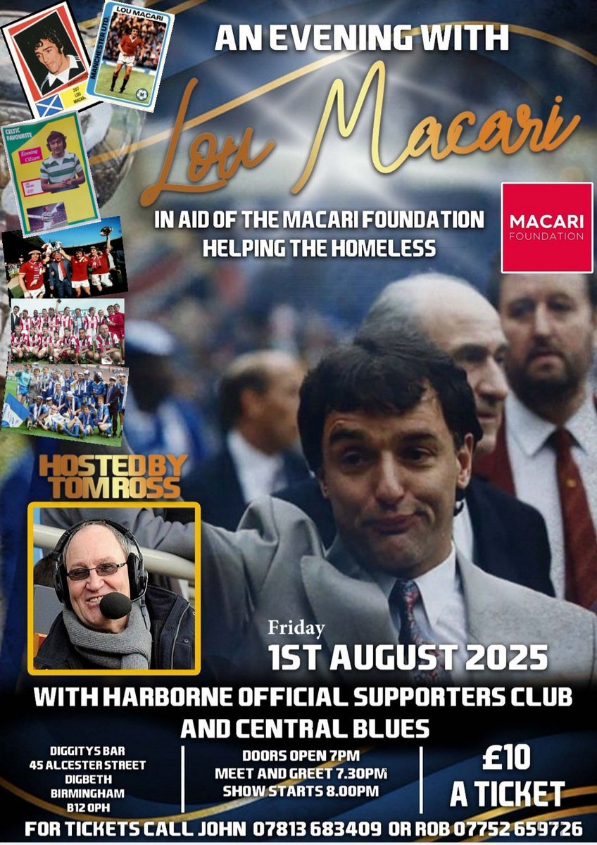 Harborne Bluenose (@johnniek88) on Twitter photo <a href="/LouMacari10/">Lou Macari</a> <a href="/MacariFDN/">MacariFoundation</a> <a href="/BCFC/">Birmingham City FC</a> #BCFC #MUFC #SCFC #stfc #Celtic #Scotland #KRO Tickets available now <a href="/LouMacari10/">Lou Macari</a> <a href="/MacariFDN/">MacariFoundation</a> <a href="/BCFC/">Birmingham City FC</a> #BCFC #MUFC #SCFC #stfc #Celtic #Scotland #KRO Tickets available now