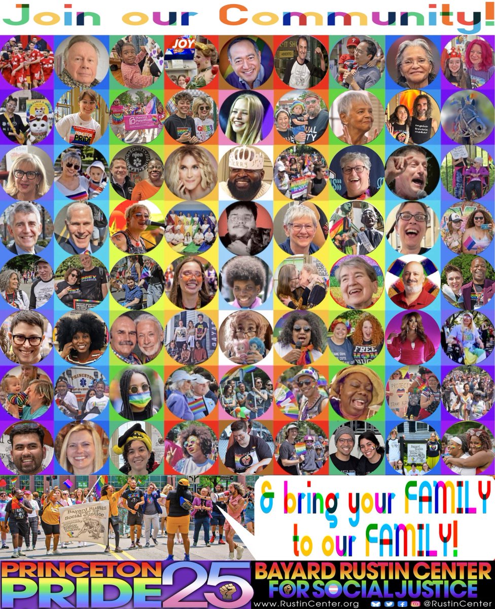 Bayard Rustin Center for Social Justice (@rustincenter) on Twitter photo ONLY A WEEK AWAY NOW, FOLX~
Bring Your Family to Our Family!
PRIDE '25 * PRIDE SAVES LIVES
BRCSJ PRINCETON PRIDE PARADE & AFTER-PARTY
<a href="/RustinCenter/">Bayard Rustin Center for Social Justice</a>
rustincenter.org/pride
#pride #PrideMonth #Pride2025 ONLY A WEEK AWAY NOW, FOLX~
Bring Your Family to Our Family!
PRIDE '25 * PRIDE SAVES LIVES
BRCSJ PRINCETON PRIDE PARADE & AFTER-PARTY
<a href="/RustinCenter/">Bayard Rustin Center for Social Justice</a>
rustincenter.org/pride
#pride #PrideMonth #Pride2025