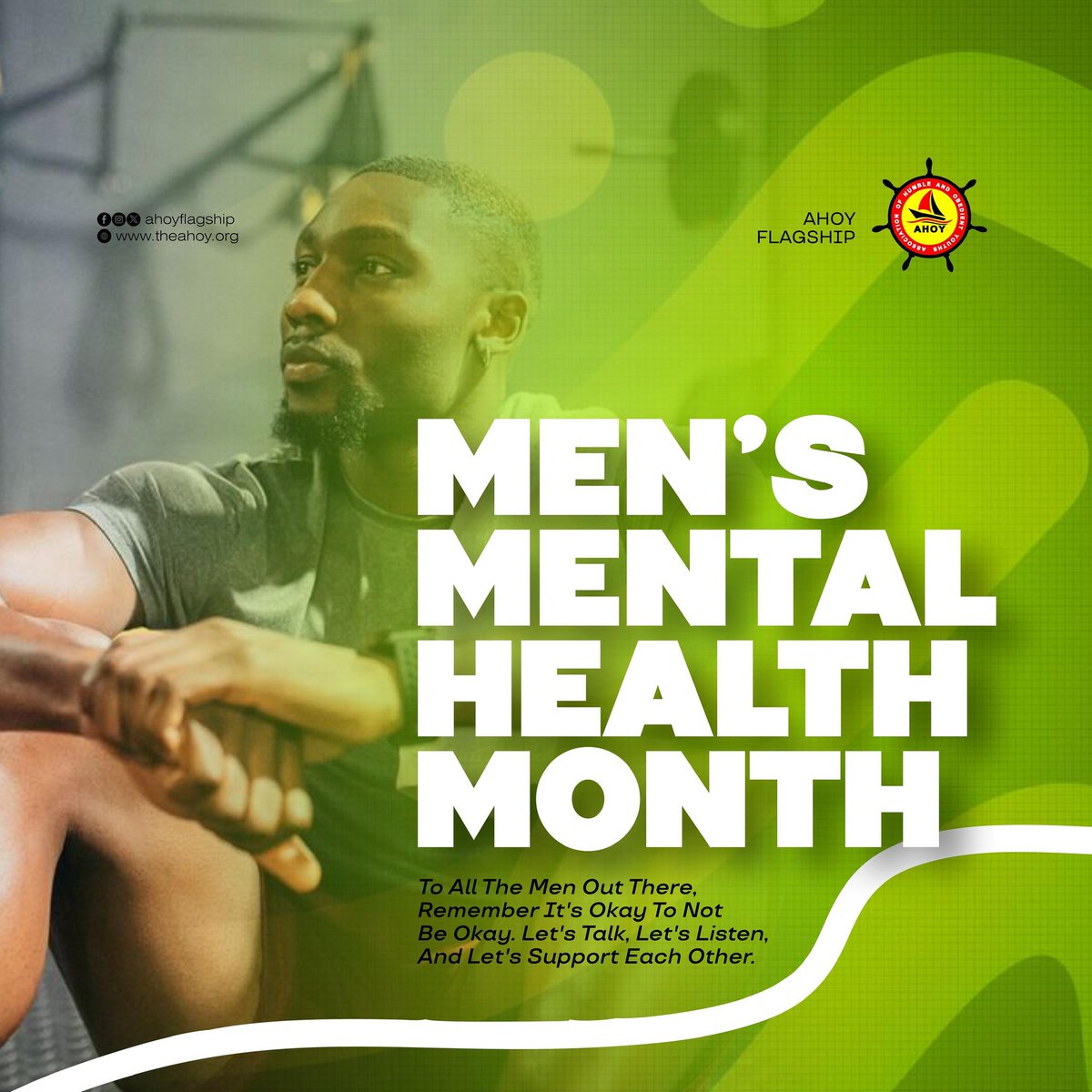 AHOY_Flagship's tweet image. Prioritize your well-being and take small steps towards a healthier you. Speak to someone, exercise regularly, and practice self-care.
