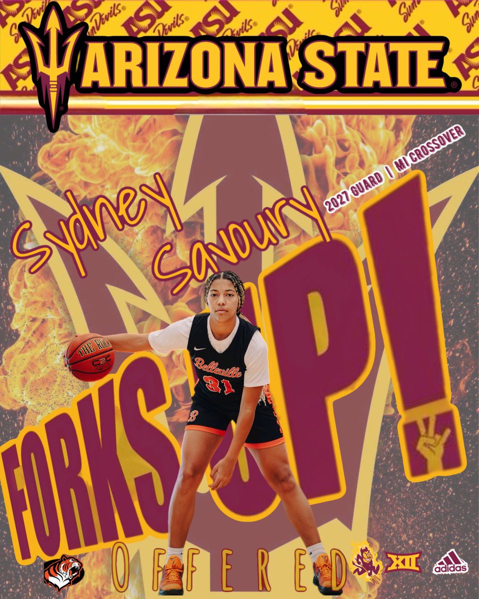 Mark Savoury (@marksavoury) on Twitter photo 2027 5⭐️ Guard Sydney Savoury receives an offer from Arizona State University Women’s Basketball Head Coach Molly Miller <a href="/MollyMiller33/">Coach Molly Miller</a> .
#ForksUp 2027 5⭐️ Guard Sydney Savoury receives an offer from Arizona State University Women’s Basketball Head Coach Molly Miller <a href="/MollyMiller33/">Coach Molly Miller</a> .
#ForksUp