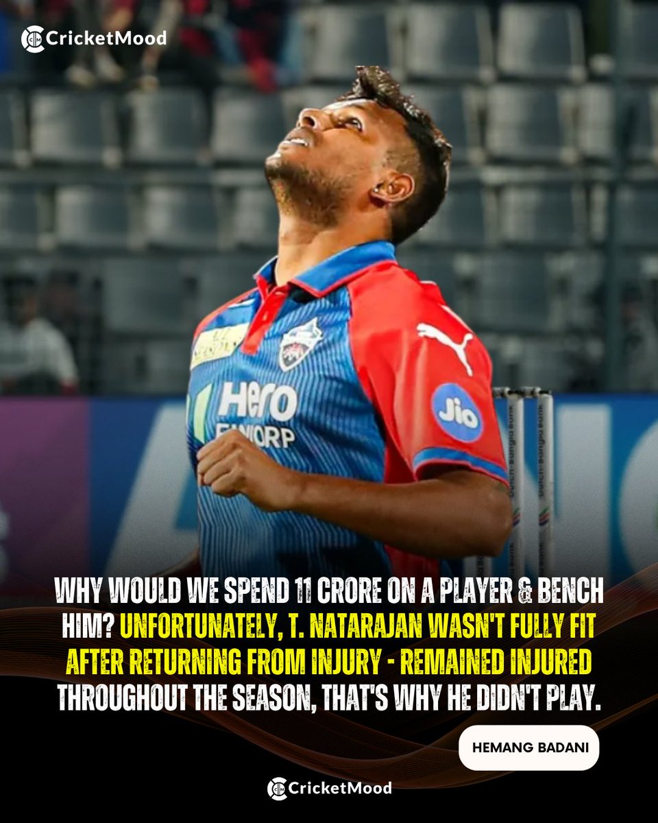 cricketmoodcom's tweet image. As per Badani, Natarajan was still on the road to recovery from an injury and hadn&apos;t regained complete match fitness.

📷: BCCI

#delhicapitals #bcci #ipl2022 #ipl2025 #cricketmoodofficial