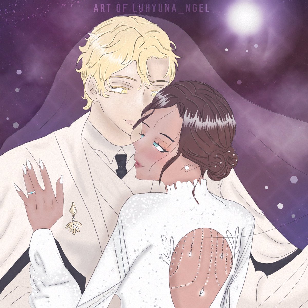 luhyuna_ngel's tweet photo. “In every universe, I would always find you, choose you, 𝐥𝐨𝐯𝐞 𝐲𝐨𝐮.”

- a very late entry for day 2: wedding of #hyulukaweek but at least it’s done now ;u;

#alienstage #ALNST #hyuna #luka https://t.co/ohmxDQ7qi9