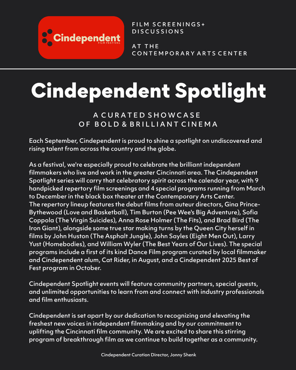 cindependentff's tweet photo. Our bold &amp; brilliant CindeSpotlight series is one you won't want to miss! 📽️🎞️

This month, we're partnering with Leontine Cinema to show Sofia Coppola's beautifully melancholy The Virgin Suicides (1999) ✨

📅 When: 6 pm 6/21
📍 Where: CAC

https://t.co/uqBmrq1IBY

#CindeScreen https://t.co/Qi50gBt4RH