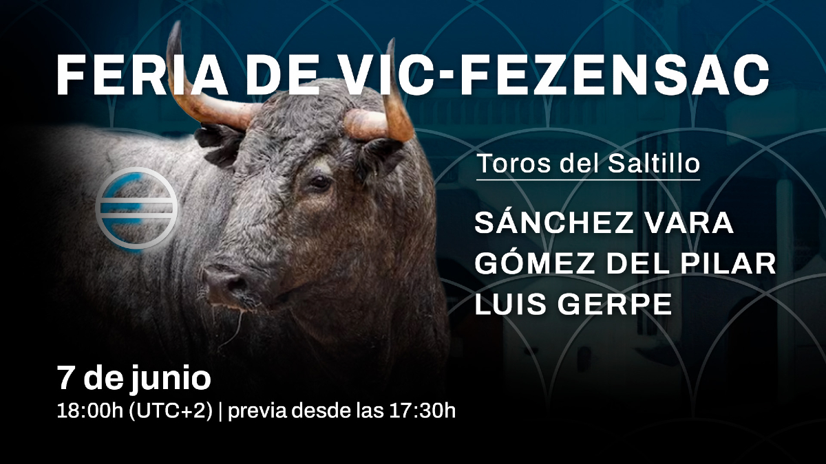OneToroTV's tweet photo. 👋🇫🇷 L'émotion continue
Hoy, primero de los cuatro festejos de la Feria de Vic-Fezensac que emitirá OneToro
Toros de Saltillo para:
• Sánchez Vara
• Gómez del Pilar
• Luis Gerpe
Desde las 17:30 horas (UTC+2) en directo y en exclusiva
#OneToroDirecto https://t.co/CEV3Mh44Hm