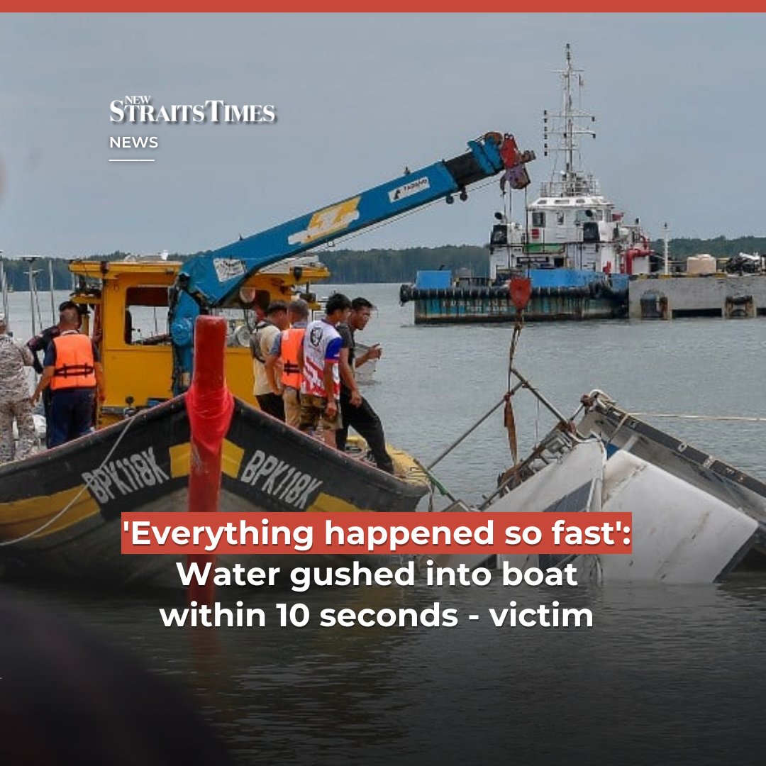 NST_Online's tweet image. #NSTnation "It all happened so quickly; the #boat #capsized and began filling with water before it sank," recalled 17-year-old Alvin Chang Yan Qin, a #survivor of the boat incident that claimed three lives in the waters off #TanjungHarapan yesterday.

Chang is one of six people