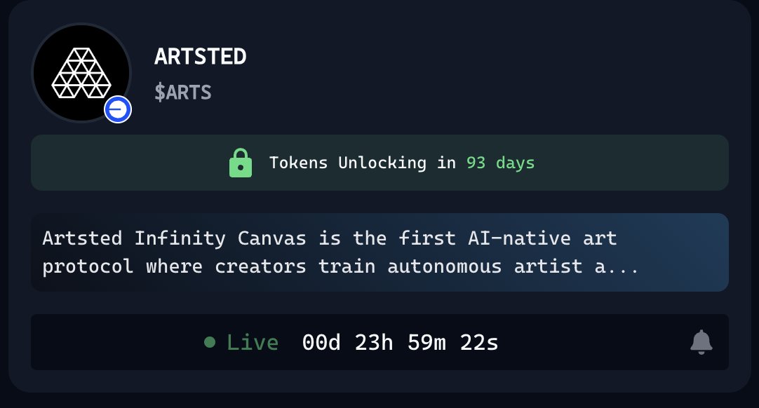 Artsted (@artsted1) on Twitter photo 🚨 $ARTS is now live on <a href="/virtuals_io/">Virtuals Protocol</a>!
app.virtuals.io/geneses/3677
Check out our pinned post for all the project details!
x.com/artsted1/statu… 🚨 $ARTS is now live on <a href="/virtuals_io/">Virtuals Protocol</a>!
app.virtuals.io/geneses/3677
Check out our pinned post for all the project details!
x.com/artsted1/statu…