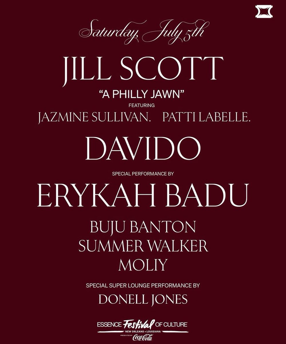 Davido is set to perform at the Essence Festival of Culture in the US on the 5th of July! 🔥