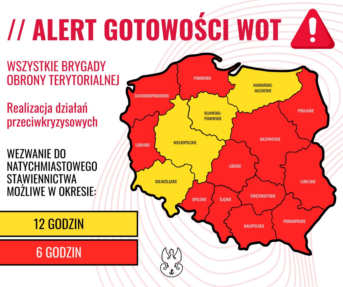 🚨 ALERT GOTOWOŚCI WOT 🚨

👉 W związku z wydanymi przez Rządowe Centrum Bezpieczeństwa alertami dotyczącymi możliwych nawałnic i burz, wprowadzono gotowość żołnierzy WOT do wsparcia samorządów lokalnych w ewentualnym zwalczaniu skutków ww. zjawisk pogodowych.

⏰ Żołnierze w
