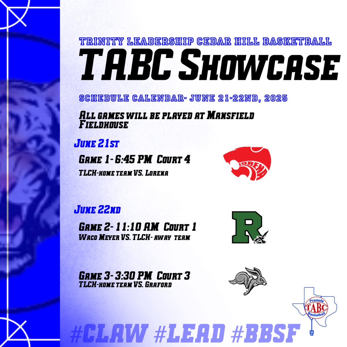 CoachOLewis's tweet photo. #TABC showcase Trinity Leadership will be there! #CLAW #LEAD #BBSF #TrinityHoops https://t.co/3gd85JY4bS