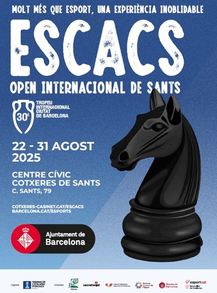We have reached the first 100 registered players! We are at two month and half for a new Sants Chess Open. We hope to see you at Barcelona next August, 22 to 31.

#santschess #sants #chess #barcelona #chessplayer  #chessopen #chesstournament #chessevent #sport #2025 #august