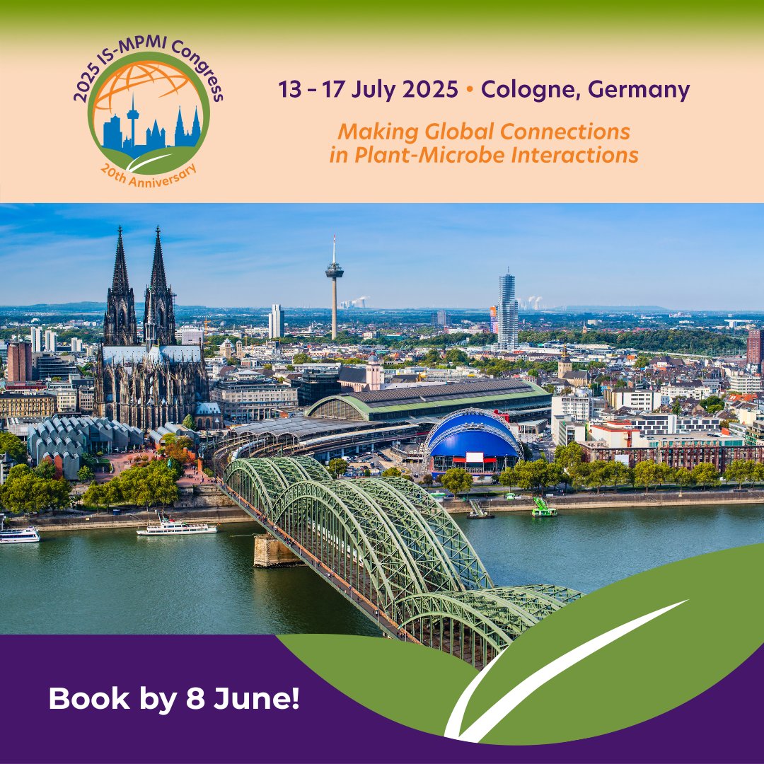 IS-MPMI (@ismpmi) on Twitter photo Don't miss out on securing your stay for #2025ISMPMI! Hotel bookings close on 8 June. Ensure you have accommodations while you dive into the fascinating world of plant-microbe interactions. Book now and start planning your trip to Cologne.
Learn More: bit.ly/3GUYVaL Don't miss out on securing your stay for #2025ISMPMI! Hotel bookings close on 8 June. Ensure you have accommodations while you dive into the fascinating world of plant-microbe interactions. Book now and start planning your trip to Cologne.
Learn More: bit.ly/3GUYVaL