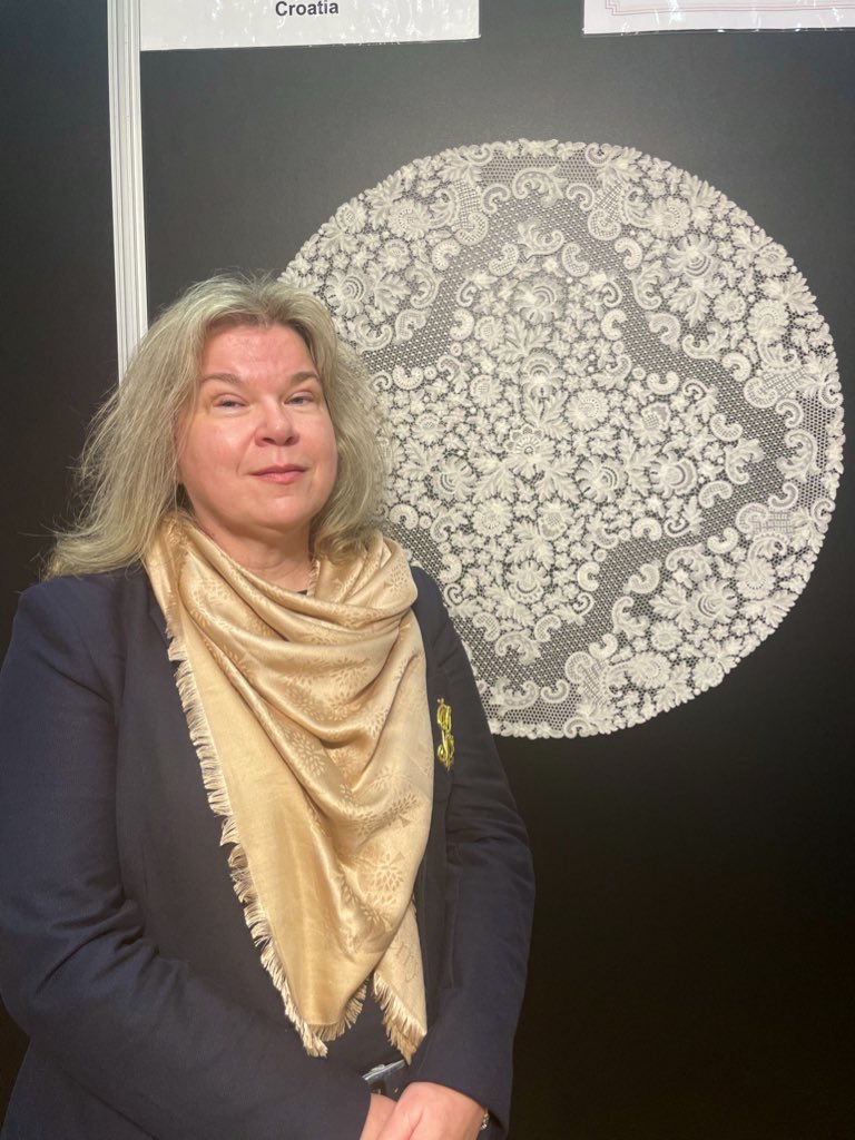 UNESCO-protected Lepoglava lace making at the Lace Festival in Tønder, DK. Glad to have visited Croatian booth- with Karmen Šoštarić, Ecomuseum Lepoglava chairperson &amp; Ljubica Dubovečak, Lepoglava Tourist Board director. (2x250 km in a day was worth it). #LaceMaking🇭🇷