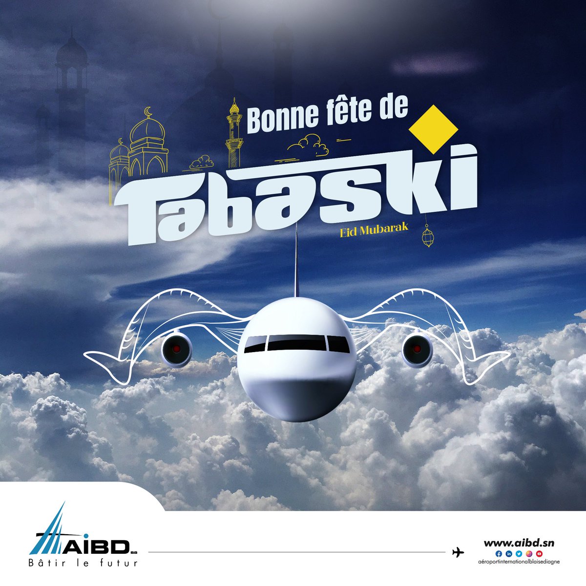 AIBD SA vous souhaite une très bonne fête de Tabaski !

Que cette journée de partage, de foi et de solidarité vous apporte paix, sérénité et bonheur.

Eid Mubarak à vous et vos proches !

#Tabaski2025 #EidMubarak #aibdsa #bâtirLefutur #Fête #Sénégal #voyage