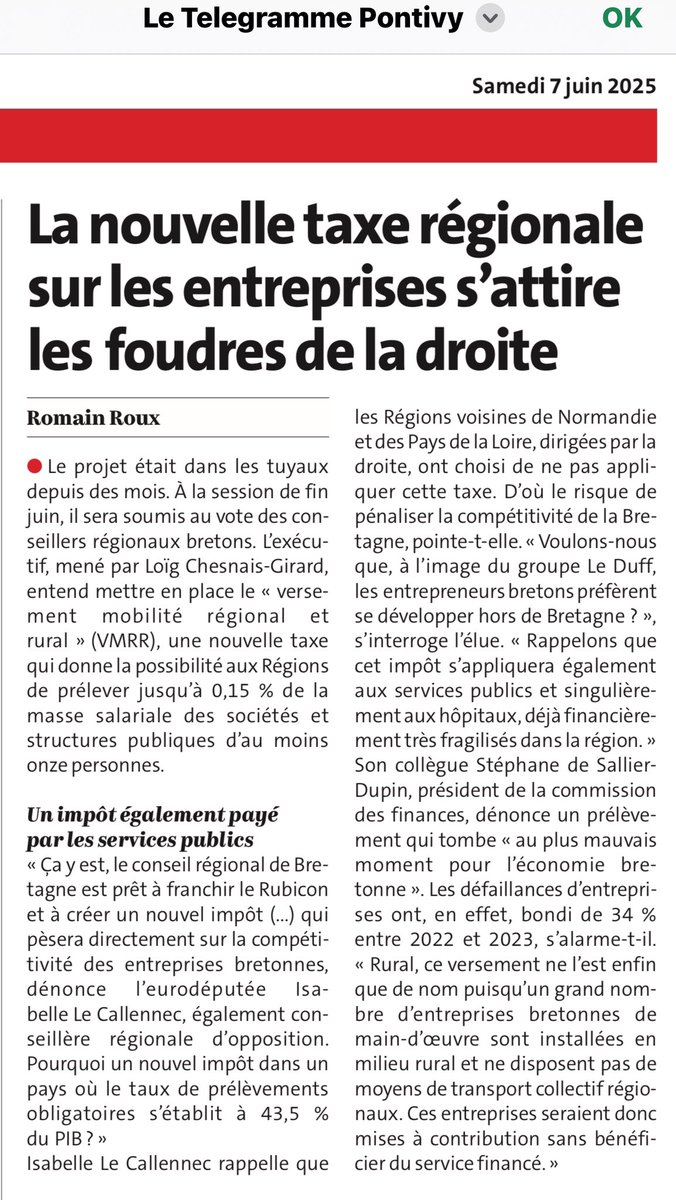 Encore une taxe supplémentaire. La logique de la gauche de vouloir toujours prélever plus sans jamais réduire les dépenses est consternant !!!