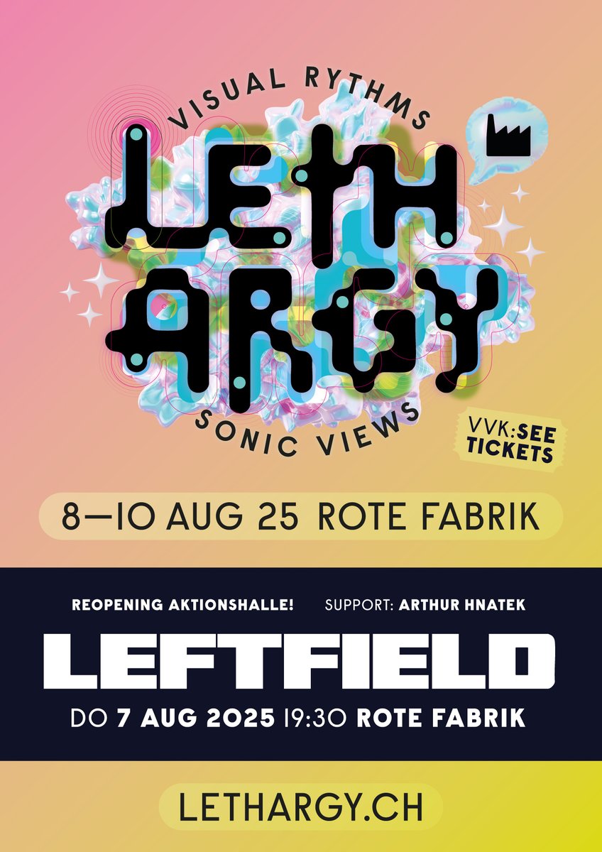 Leftfield (@leftfield) on Twitter photo We're coming back to Switzerland! 7th August (as part of Lethargy Festival) lethargy.ch <a href="/RoteFabrik/">RoteFabrik</a> 😎 We're coming back to Switzerland! 7th August (as part of Lethargy Festival) lethargy.ch <a href="/RoteFabrik/">RoteFabrik</a> 😎