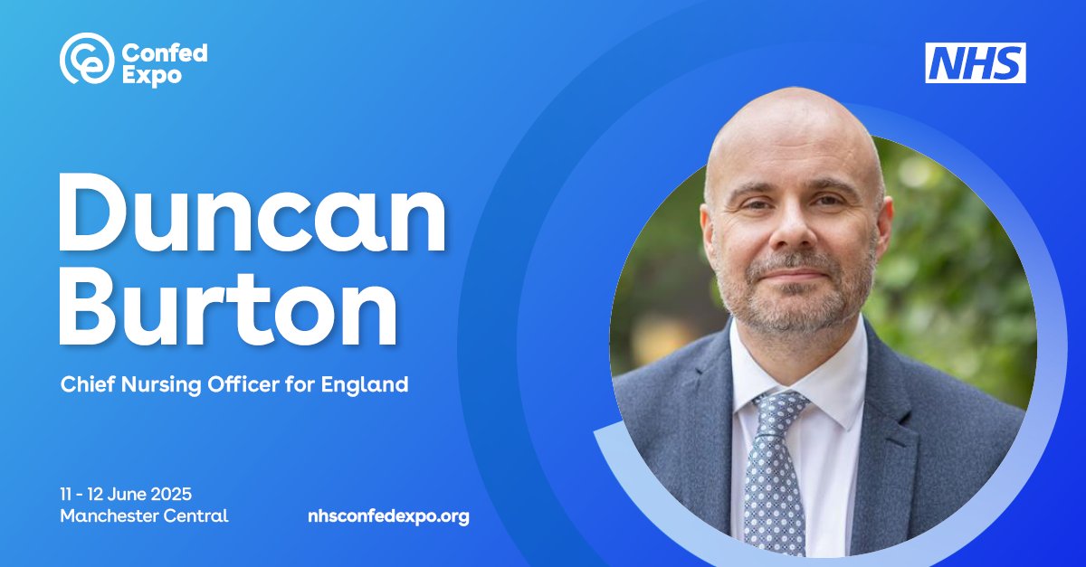 teamCNO 💙 (@teamcno_) on Twitter photo Calling #teamCNO. 📣
Chief Nursing Officer for England <a href="/Duncan_CNO/">Duncan Burton</a> will be joining more than 5,000 colleagues from across health and care at #NHSConfedExpo next week.
If you’re attending, make sure you join one of Duncan’s sessions: nhsconfedexpo.org/speakers/dunca… Calling #teamCNO. 📣
Chief Nursing Officer for England <a href="/Duncan_CNO/">Duncan Burton</a> will be joining more than 5,000 colleagues from across health and care at #NHSConfedExpo next week.
If you’re attending, make sure you join one of Duncan’s sessions: nhsconfedexpo.org/speakers/dunca…