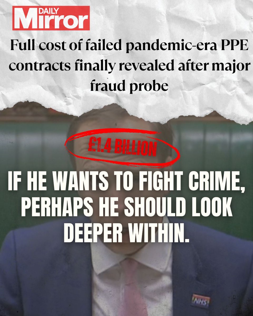 While Tory MPs chase fare dodgers around for a few quid, billions in wasteful PPE spending is being uncovered. 

Perhaps if Robert Jenrick wants to catch who's really robbing the country blind, he should look within.