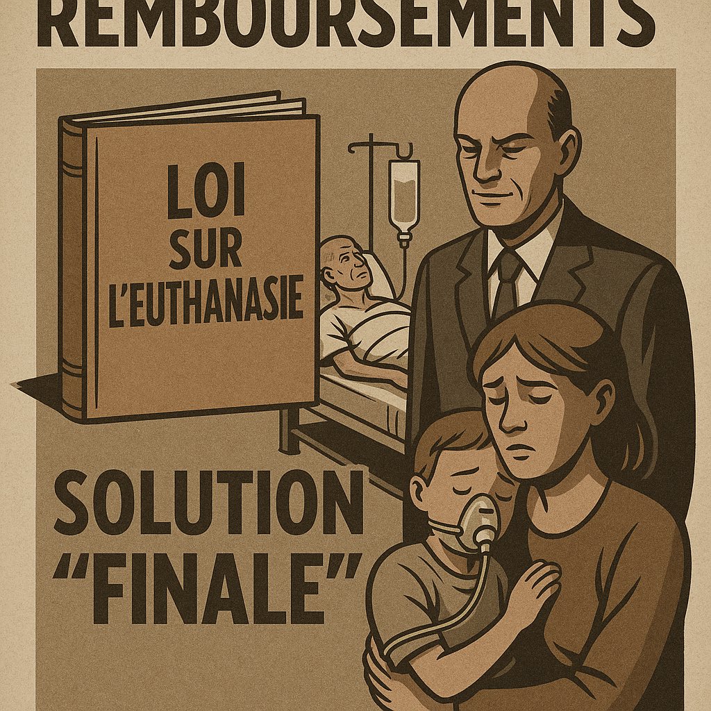 Leur logique qui ne se cache même plus

D’abord, la loi sur l’euthanasie, votée dans l’indifférence de la majorité, avec les bénédictions d’une République qui ne croit plus à rien — sauf à l’économie de la mort.

Et maintenant, de nouvelles règles de remboursement pour les