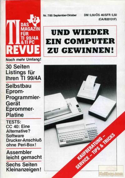 Retrojournal_de's tweet photo. 📦 TI REVUE 7/85 – Noch mehr Umfang!
🧠 30 Seiten Listings für den TI 99/4A
🔧 Selbstbau-EPROM-Programmer
🖨️ Peri-Box & Druckeranschluss
🆚 CC40 im Test
🖋️ Assembler leicht gemacht
🎁 Und wieder: Ein Computer zu gewinnen!
#TI994A #RetroComputing #TIRevue #Assembler #EPROM https://t.co/7gMdhlNuxm