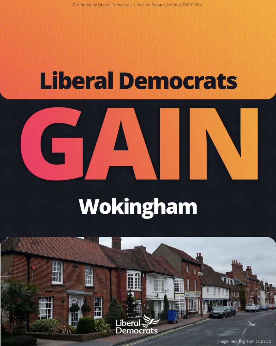 Matthew Pennell (@matt_building) on Twitter photo This week the <a href="/LibDems/">Liberal Democrats</a> gained a seat on Wokingham council, giving them an overall majority. In Torbay a Conservative cllr left the party, so they lost their majority.
It's clear what the direction of travel is across the South
Lib Dems ๐ผ Conservatives ๐ฝ This week the <a href="/LibDems/">Liberal Democrats</a> gained a seat on Wokingham council, giving them an overall majority. In Torbay a Conservative cllr left the party, so they lost their majority.
It's clear what the direction of travel is across the South
Lib Dems ๐ผ Conservatives ๐ฝ