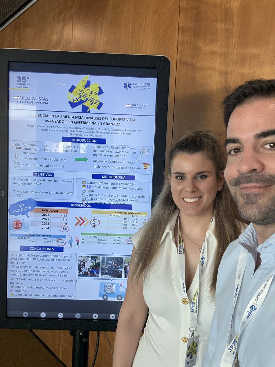AngelaJimenez10's tweet photo. 🔚 Cerrar #SEMES2025 es llevarnos mucho más que ciencia:
💡 Es cuidar en la emergencia desde la innovación,
📚 el conocimiento y
🤝 la experiencia compartida.
🙏 Gracias por el espacio.
🚑 Presentamos #TClamp y #SVAE.
¡Seguimos avanzado!
#Urgencias #Emergencias #innovación https://t.co/8Ezf4ZMAie