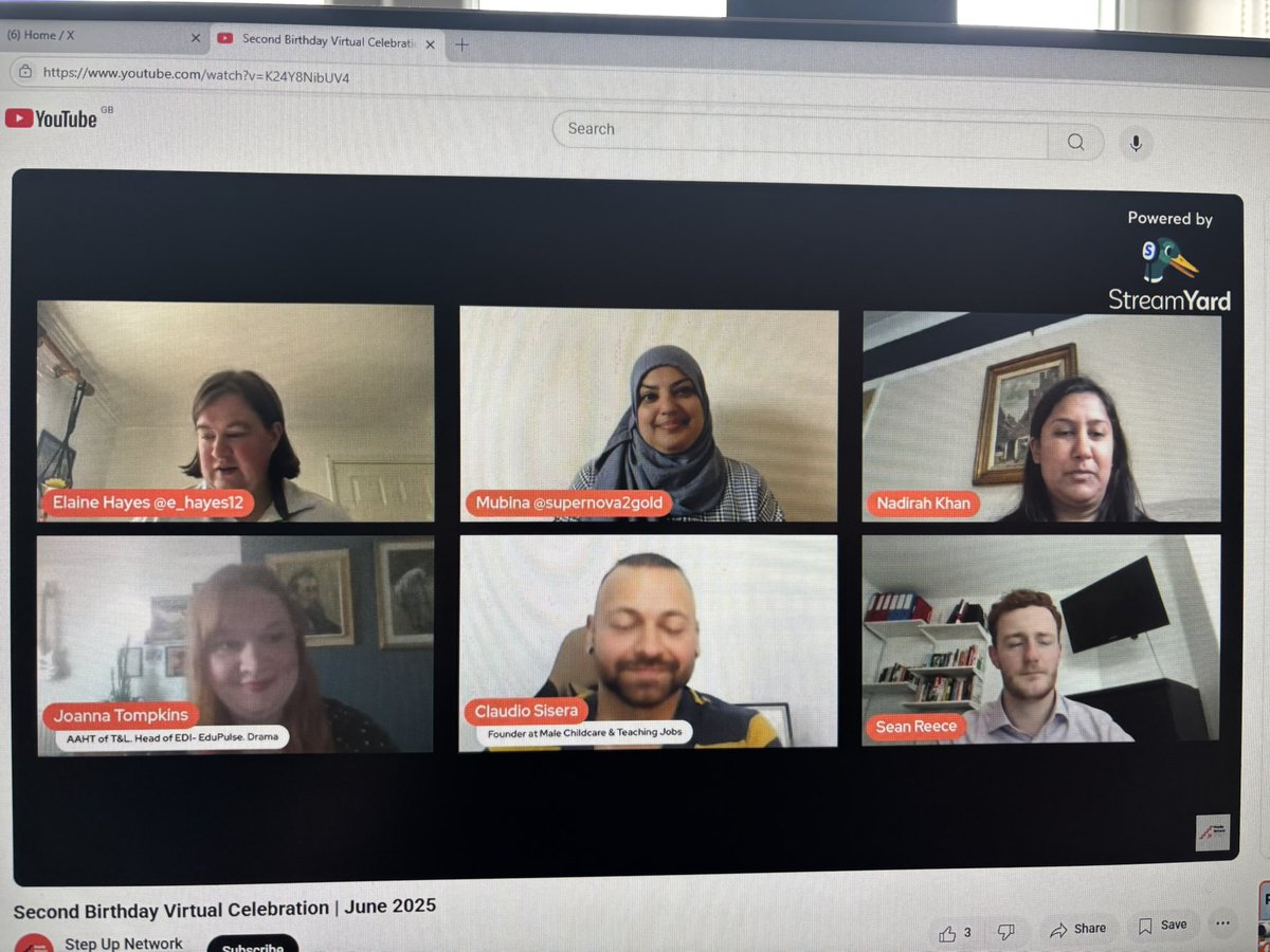 Step Up Network CIC (@stepupnet_ed) on Twitter photo Our wonderful panellists are now joining us <a href="/supernova2gold/">Mubina Husain</a> <a href="/NadirahKhan4/">Nadirah Khan</a> <a href="/Jo_Tompkins/">Jo (she/her) BA MCCT</a> <a href="/ClaudioSisera/">Claudio Sisera</a>
#SteppingUpSaturday Our wonderful panellists are now joining us <a href="/supernova2gold/">Mubina Husain</a> <a href="/NadirahKhan4/">Nadirah Khan</a> <a href="/Jo_Tompkins/">Jo (she/her) BA MCCT</a> <a href="/ClaudioSisera/">Claudio Sisera</a>
#SteppingUpSaturday