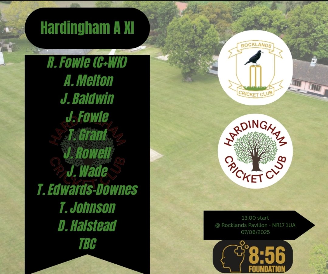 Today's Teams to face off against <a href="/snettishamcc/">Snettisham CC</a> and <a href="/RocklandsCC/">Rocklands CC</a> 

Hopefully the rain allows for cricket today