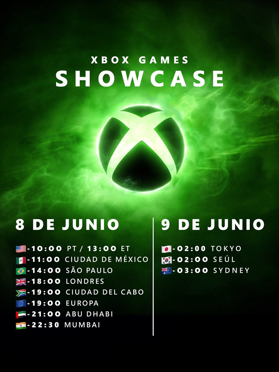 ¡Averigua tu horario!

Aquí te contamos a qué hora comenzará el show mañana, 8 de junio 🕒

#XboxShowcase #TheOuterWorlds2