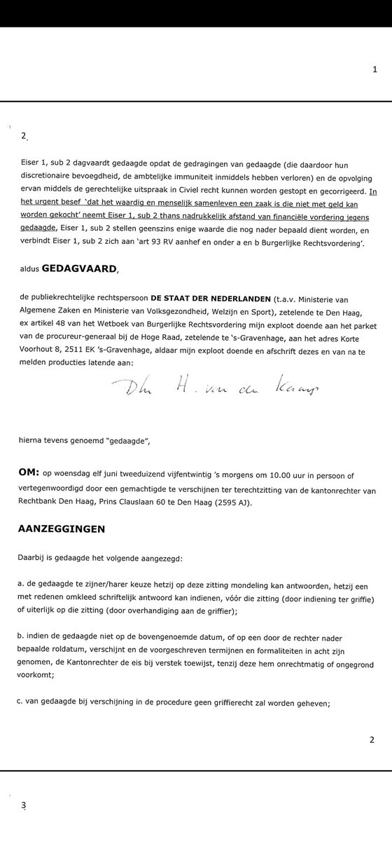 Doe mee! Collectieve rechtszaak 11 juni as. om het WHO- Pandemieverdrag &amp; Bill Gates te stoppen! (Zie dagvaarding in de nieuwsbrief)

Nu dat de gevallen regering demissionair is, is er een hele grote kans dat het demissionaire kabinet-Schoof in het geheim het Pandemie-verdrag